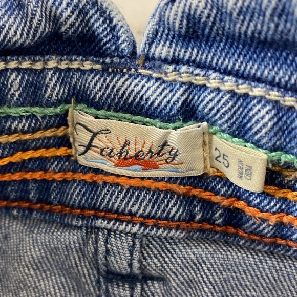 Faherty Jeans Women Size 25 Blue Indigo Dyed Straight Leg Denim Streetwear Ankle - Picture 8 of 13